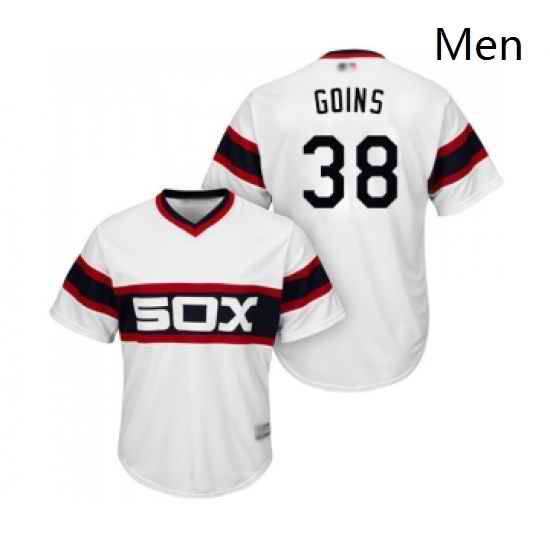 Mens Chicago White Sox 38 Ryan Goins Replica White 2013 Alternate Home Cool Base Baseball Jersey